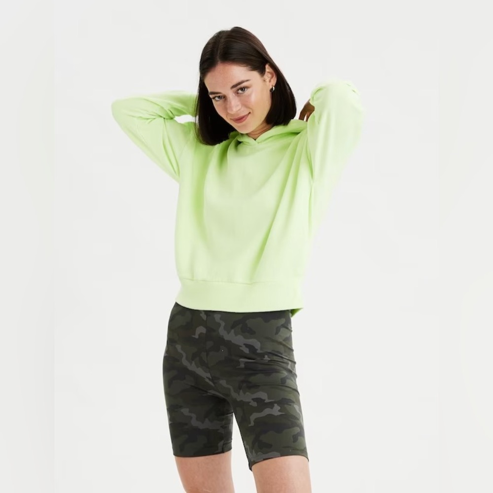 American Eagle Women’s Yellow Neon Bubble Hoodie size large